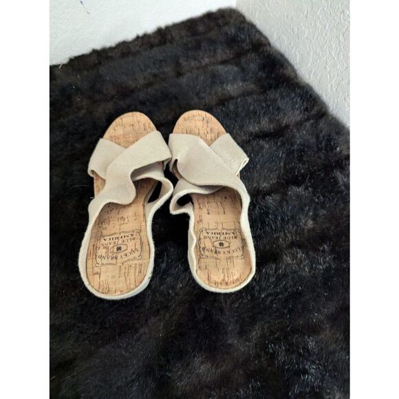 LUCKY BRAND Beige Straps MILLER 2 Open Toe Cork Wedge Platform Sandal Sz 7 - Picture 6 of 7